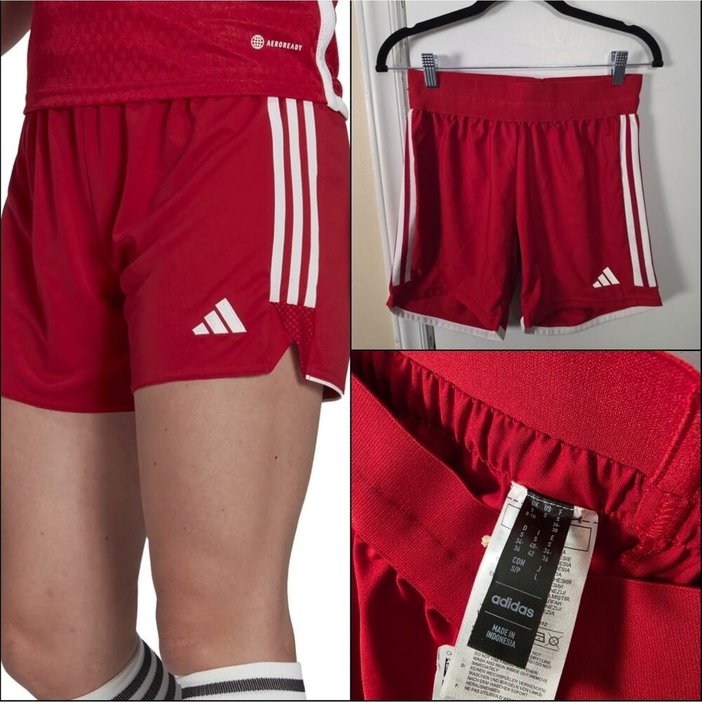 NEW Adidas Women's Tiro 23 CM Show Aeroready Power Red Soccer Shorts Size S - Picture 1 of 8